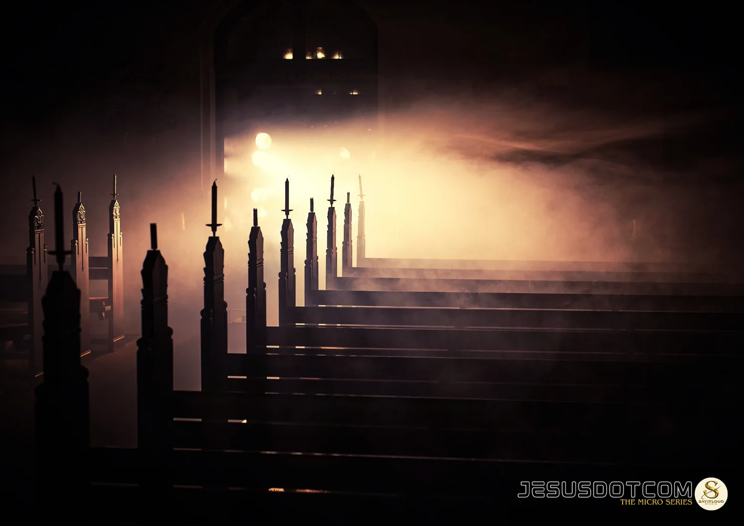 JESUSDOTCOM — light and smoke in the church